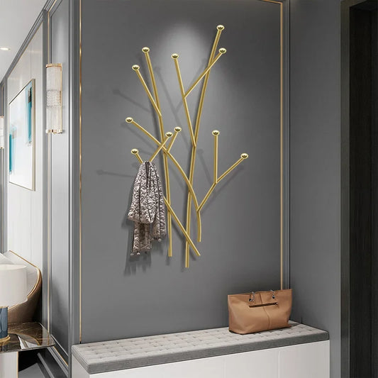 porte manteau mural design doré