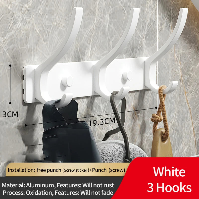 porte manteau mural en aluminium blanc 3 crochet