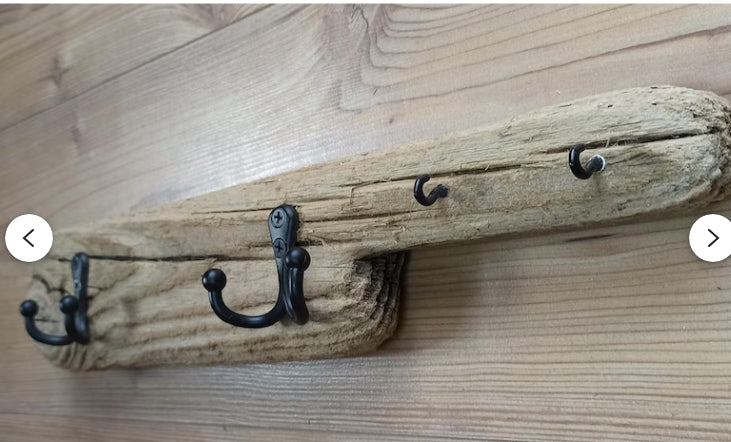 porte manteau mural en bois flotté entier