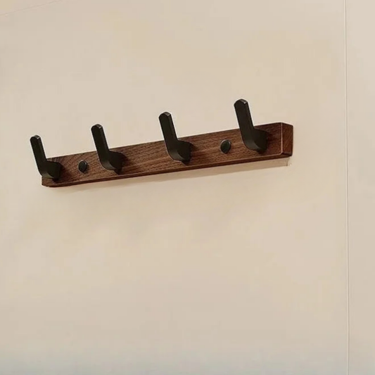 porte manteau mural en bois noir 35 cm