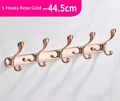 porte manteau mural laiton rose poudrée 5 crochets