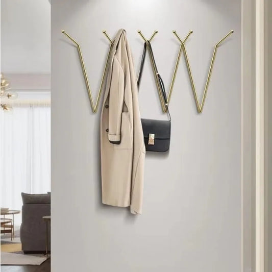 porte manteau mural metal design doré