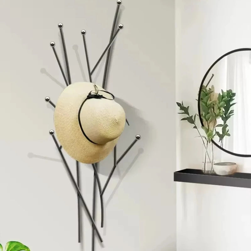 porte manteau mural metal design noir