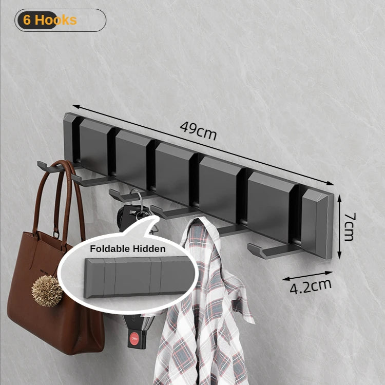 porte manteau mural pour salle de bain gris 6 crochets