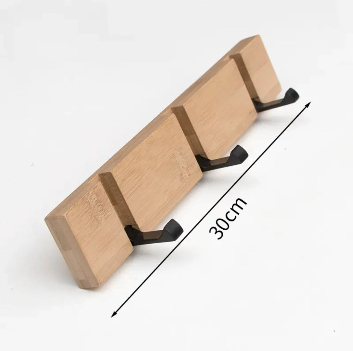 porte manteau mural rabattable naturel 3 crochets