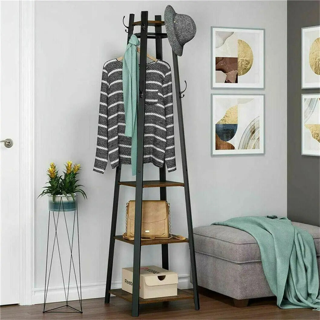porte manteau noir et bois