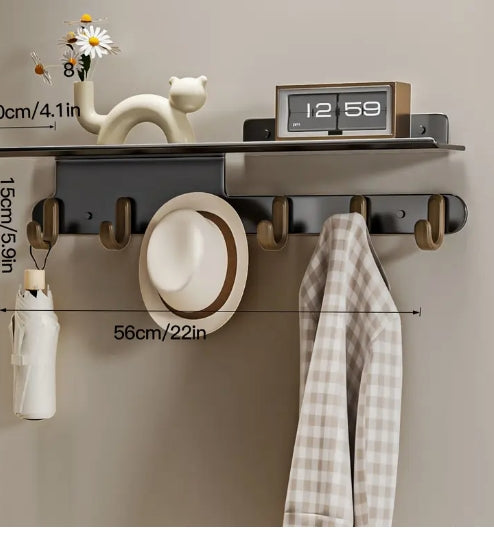 porte manteau petit espace gris 6 crochets