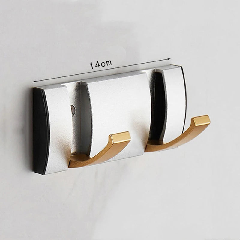 porte manteau salle de bain design argent 2 crochets