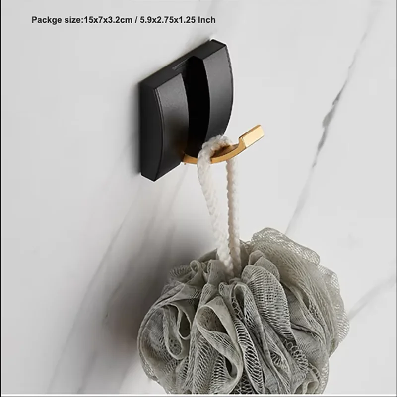 porte manteau salle de bain design noir 1 crochet