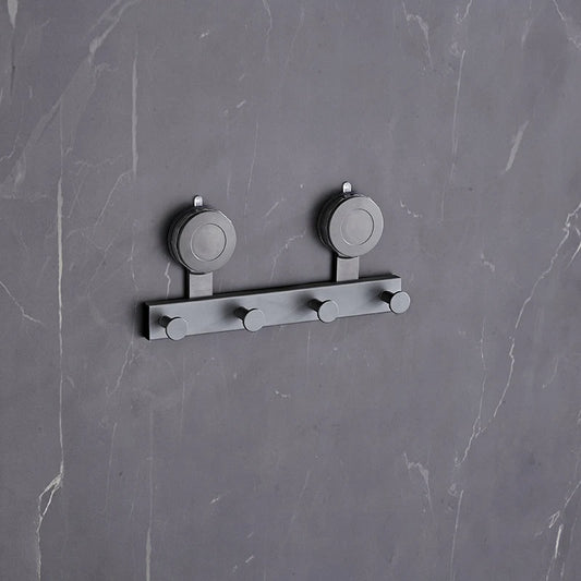 porte manteau salle de bain sans percer gris 4 crochets