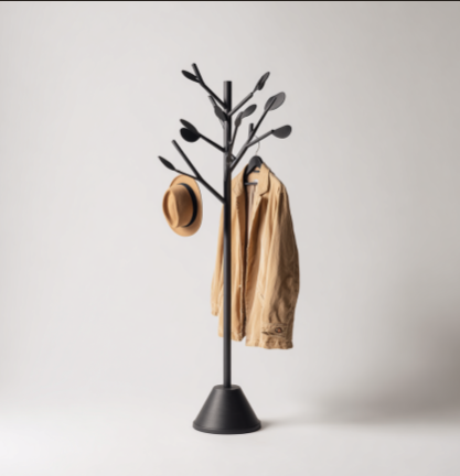porte manteau sur pied haut de gamme noir 1
