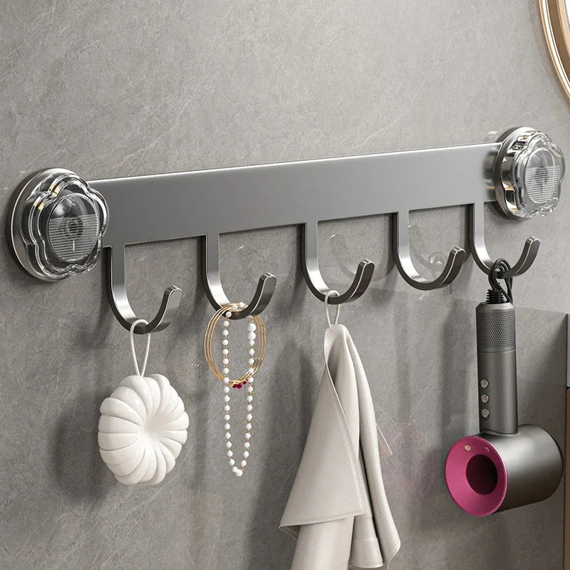 porte manteau à ventouse gris  5 crochets