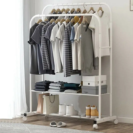 porte manteau vestiaire blanc à roulettes