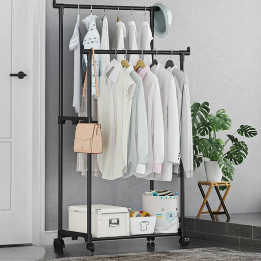 rail porte manteau noir deux barres